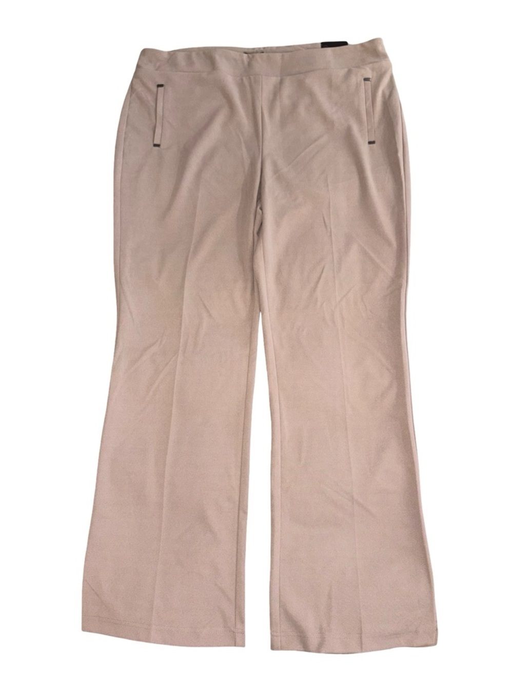 SoHo Apparel Flare Dress Pants XL Pull-On Taupe w/ Metal Pocket Detail NWT